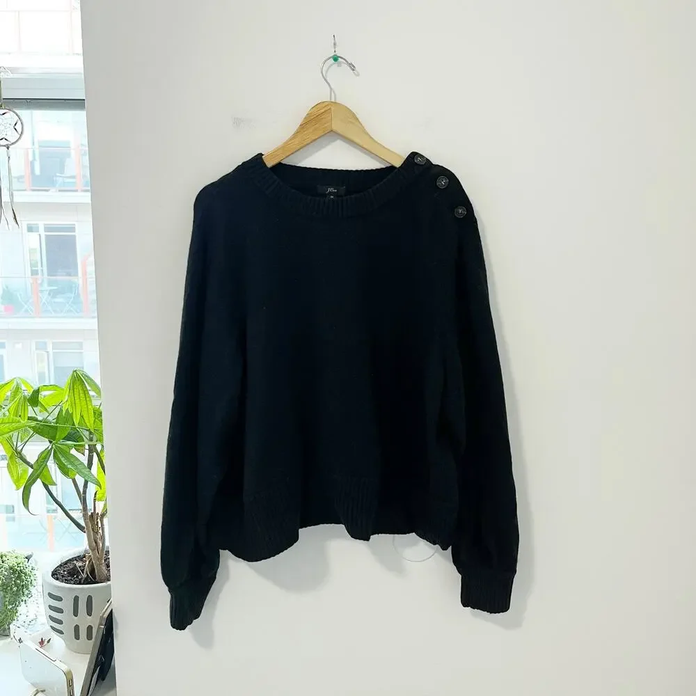 J. Crew Black Button Supersoft Knit Sweater Size 3X